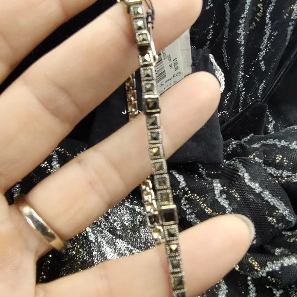 Judith Jack Bracelet Square Sterling Silver Marcasite Bracelet!